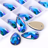 Indicolite Shimmer Drop Shape High Quality Glass Sew-on Rhinestones WholesaleRhinestone